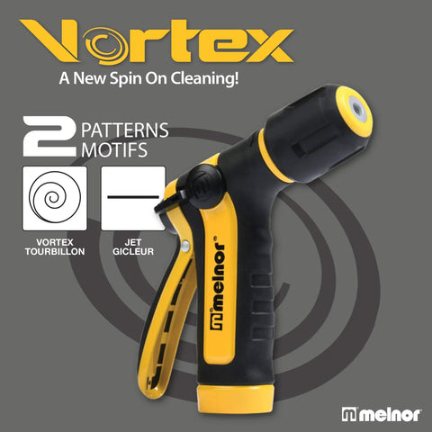 Two Pattern Vortex Garden Hose Sprayer Nozzle With Quick Connect Adapter Slip Resistant Grip Jet And Vortex Spray