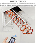 Killer Electric Attic Ladder With Slick Remote Control Pull Down Telescoping Ceiling Stairs Solid Aluminum Build showing remote operation and telescoping design