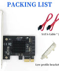 Packing list: PCIe X1 To SATA 3.0 Expansion Card, 2 Port High Speed Controller, Hot Swappable, Supports 2.5 And 3.5 Inch SSD Or HDD, Works With Windows Mac Linux And Beyond.