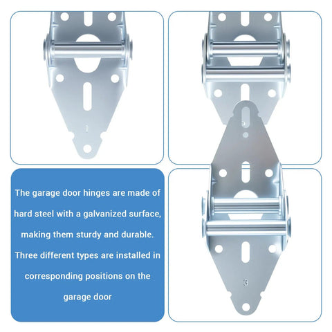 Garage Door Hinge And Roller Tune Up Kit DIY Friendly No Fuss For 16x7 Or 18x7 Doors Heavy Duty Steel Hinges shown