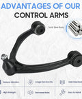 Beefed Up Front Upper Control Arms With Ball Joints And Tie Rods Front Suspension Kit For 2007 2014 GM Full Size Trucks And SUVs Tahoe Suburban Yukon Escalade Silverado Sierra Avalanche 10pc Set black steel control arm