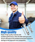 Mechanic giving thumbs up with Clevis Pin And Clip Kit For Husqvarna 500 550 600 650 Series Poulan RT PRRT DRT Series And Jonsered CT FT MRT RT Tillers on display.
