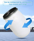 White HDPE Water Storage Barrel With Latch Ring Lid, Food Grade Plastic Bulk Storage Drum for rolling transport