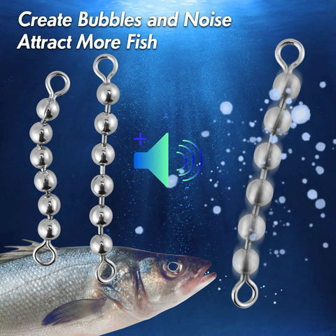 50 Pack Fishing Bead Chain Swivels For Catfish Stainless Steel Bead Chain Swivels With 360 Degree Rotation And Corrosion Resistant Design For Freshwater And Saltwater Tackle Rig Gear, bead swivels over fish