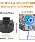 Hella Durable Camshaft Alignment Timing Kit Plus Balance Shaft Preload Tool Set For Ford 2.0 And 2.3 Liter Engines holding tool with dimensions shown.