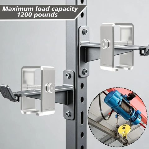 12 Pack Heavy Duty Channel Trolley Track Hanger Bracket For Unistrut Strut Channel Intermediate Support Hardware Kit With Bolts And Nuts For Electric Systems Hoists Easy Install Mounting showing 1200 lbs load capacity.