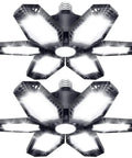 2 Pack LED Garage Light Set Deformable 150W Ceiling Light With Six And One Adjustable Panels, 30000LM 6500K Daylight