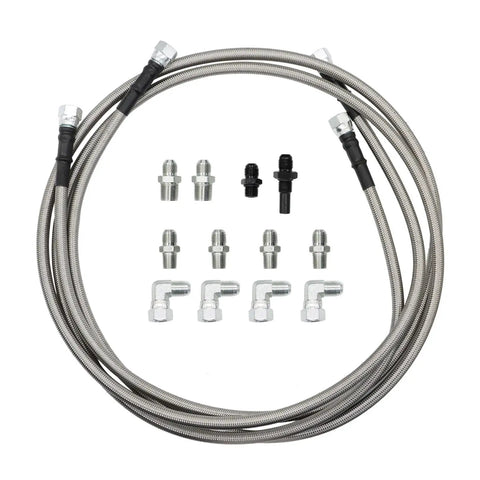 70 Inch 6AN Transmission Cooler Hose Kit With Stainless Steel Braided PTFE Lines For 4L60E 4L80E TH350 TH400 2004R 700R4 And C5 Vehicles