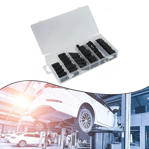 Top Tier 100-Piece Rubber Vacuum Cap Assortment Kit With 6 Sizes For Car Carburetor Manifold And Intake Lines Plus Storage Case For Easy Garage Work, open case