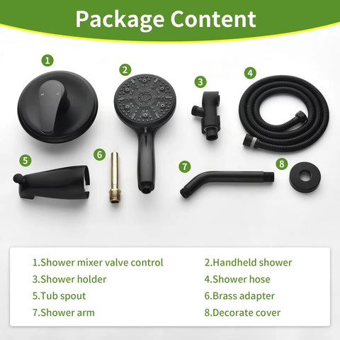 Total Bathroom Glow Up With This Matte Black Tub Shower Faucet Set Featuring Ten High Pressure Spray Modes Dual Wall Handles And Secure Tub Spout Heavy Duty Hardware
