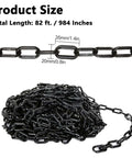 Lightweight Black Plastic Chain Link 82 Ft Long 1.5 Inch Diameter UV Protected Barrier for Halloween Decorations close-up