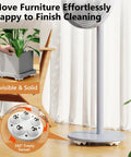 2 Inch Caster Wheels With 360 Degree Swivel Self Adhesive Universal Fit For Furniture Storage Boxes Coffee Makers And PCs Mini Low Profile Casters With Five Ball Bearings For Smooth Movement Reinforced Connection 4 Pack installed on a standing fan.