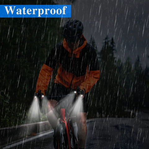 Led Flashlight Gloves Hands Free Light For Camping Fishing DIY Repairs Waterproof Black in use biking at night in rain