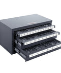 Drill Bit Dispenser Cabinet With Three Drawers, 29 Compartment Organizer For Jobber Length Bits, durable metal storage system