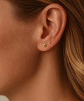 14K Gold Plated Ball Stud Earrings Set for Multiple Piercings High Polish Finish Hypoallergenic Round Ball Studs in 3Mm 4Mm 5Mm Sizes Cute Everyday Jewelry Trio for Women worn in earlobe