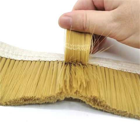 Heavy Duty Pro Grade Nylon Dust Shoe Brush Kit for CNC Routers and Milling Machines showing nylon bristles and canvas stitching