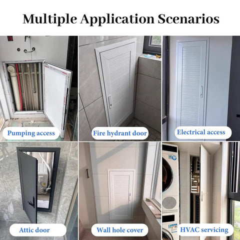Lockable Drywall Access Panel White Inspection Service Hatch Top Shelf Aluminum Alloy Build Killer Security For Attics And Utility Openings Sleek Matte Finish No Sweat Install Sturdy Reliable Choice 22By56 Inch in various application scenarios.