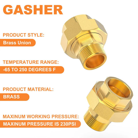 Brass Union Three Quarter Inch NPT Male To Three Quarter Inch NPT Female Pipe Fitting For Industrial Plumbing Connections