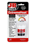 Package of JB Weld’s ExtremeHeat High Temperature Resistant Metallic Paste For Iron And Steel Repairs Up To 1000 F Non Flammable No VOCs Tough As Nails Metal Bonding Putty 3 Oz A Cold Weld Alternative For Torch Welding And High Heat Surfaces.