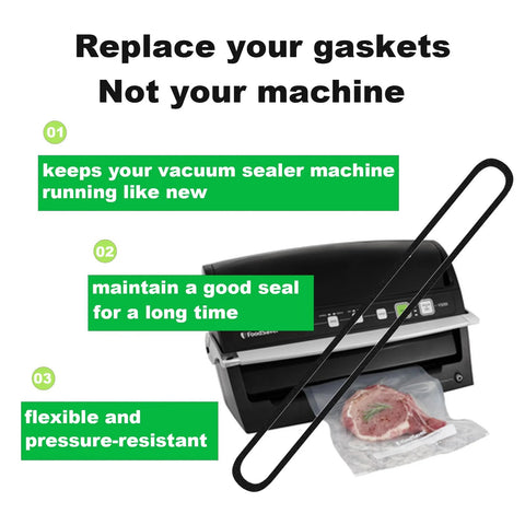 Foam gasket replacement set for FoodSaver vacuum sealer (V2200–V3200); includes 2 gaskets.