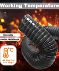 2 Inch Silicone Coated Fiberglass Air Duct Hose, 3.3 Feet Long, Flexible Cooling Ducting With Sprung Steel Wire, Handles High Heat