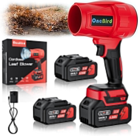Kickin Power Cordless Leaf Blower With 560 CFM Ultra Lightweight Handheld Blower For Lawn And Patio Includes 21V 4.0Ah Battery And Charger Great For Dust And Debris Cleanup One Hand Operated Deep Black