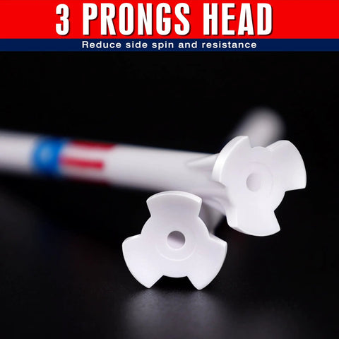 Three Prong Plastic Golf Tees 100 Pack Star And Stripe Edition close-up of three-prong head