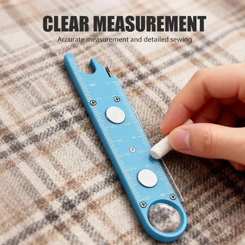 3 In 1 Needle Threader And Seam Ripper For Sewing Machines, Fast Threading Tool With Alignment Guide, Magnetic Back, Built In Ruler