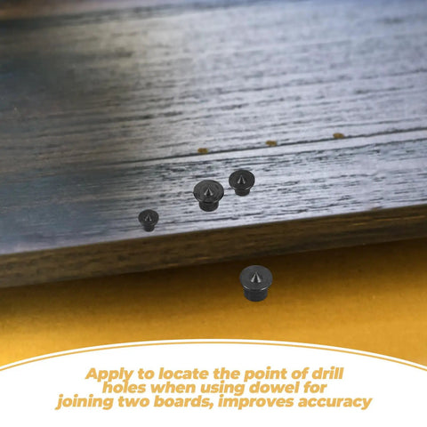 8 Pack Wood Dowel Transfer Pins For Precise Alignment In Cabinet Making And Furniture Assembly on a wooden board