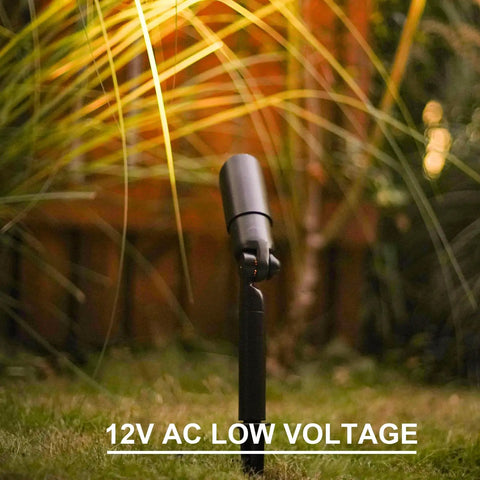 8 Pack Low Voltage Landscape Lighting Kit That Lights Up Your Yard, 3W LED Bulbs, garden spotlight in grass at night
