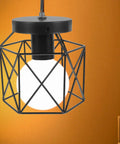 Real Deal Industrial Farmhouse Ceiling Light Rustic Iron Flush Mount With Bangin Hand Welded Metal Shades, black steel cage design.