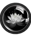 4 Piece Round Drawer Pulls And Knobs For Cabinets And Drawers With Fantasy Flower Lotus Design Easy Install Rust Resistant Glass And ABS