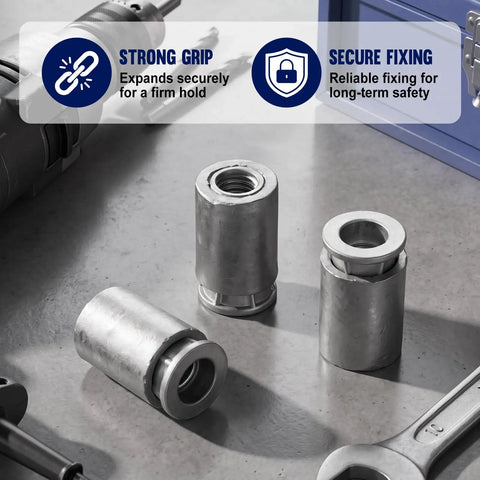 Forty Piece Pack Lead Concrete Anchors With 3/8-16 Inch Thread, Heavy Duty Masonry Fasteners For Brick Stone Walls, Hurricane Shutters And Solid Gear Construction Hardware Kit with expanded sections for secure fixing.