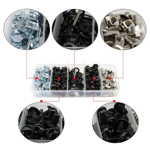 200 Piece 2020 Aluminum Extrusion Hardware Kit With M5 T Slot Nuts Bolts Screws And Slide Nuts For 20 Series And 2040 V Slot Projects Includes Wrench In An Organized Clear Case For Easy Drop In Assembly
