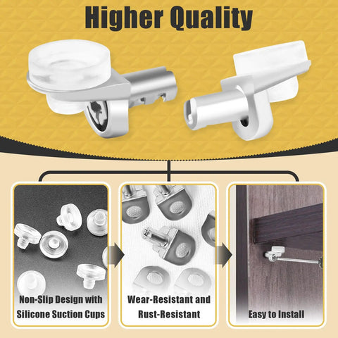 Beefy 5mm Shelf Pins Set of 50 With Silicone Suction Cups, Rust Resistant Cabinet Shelf Pegs, installation and quality features