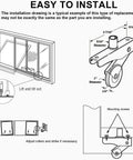 Installation diagram of Spring Loaded Sliding Screen Door Roller Replacement with 1 Inch Steel Ball Bearing Concave Wheels.