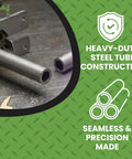 Kickass Heavy Duty One Inch Outside Diameter By Point Four Zero Inner Eight Inch Low Carbon Steel Tube Spacer Ten Pack Seamless Metal Rings showing two steel tube spacers on a workbench.
