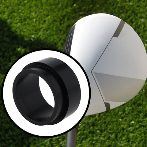 Black plastic 0.335 Inch Golf Shaft Ferrule Adapter Sleeve Set For Taylormade M1 M2 M3 M4 M5 M6 RBZ Stage 2, front view.