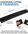 Eight Pack 8 Inch Plastic Composite Shims For Furniture Doors Toilets And Tables With Extreme Load Support, black, side view