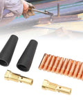 Gasless Flux Core Nozzle Tips Kit For Mig Welders, 15 Piece Set With 0.039 Inch Electrodes, visible components on white surface