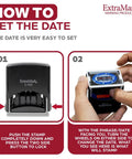 Slick Self Inking Office Date Stamp With Received Phrase And Dual Blue Red Ink For Fast Daily Paperwork Tasks and zero drama in use.