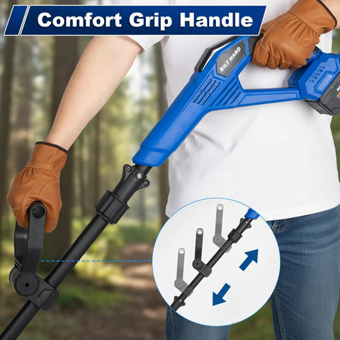 Cordless 20V Garden Tiller Cultivator With 8.7 Inch Working Width and 300 RPM, ergonomic grip handle, battery powered