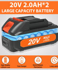 20V 2.0Ah lithium battery for Battery Powered Seed Spreader For Lawns Lightweight Broadcast Spreader With 8 Seed Settings And 6 Speed Levels Perfect For Grass Seed Fertilizer And Ice Melt Uses For Easy Yard Work