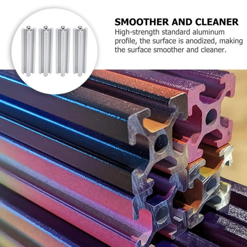 Four Pack Beefy Aluminum T Slot Profile 150mm Rails For DIY CNC, 3D Printer Frames, Workbenches And Industrial Framing Systems, Heavy Duty, Smooth Finish, Durable And Versatile For Quick, Easy Assembly aluminum rails stacked