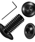 Twenty Five Pcs M6 X 12mm Flange Button Head Hex Socket Cap Screws Top Shelf 304 Stainless Steel With Durable Black Oxide Finish and Snug Full Threads