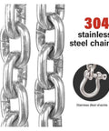 304 stainless steel chain and shackle, part of Heavy Duty 304 Stainless Steel Hand Chain Hoist That Is Super Lightweight And Built Like A Tank For Lifting Up To 3 Tons.