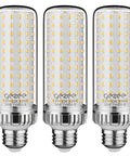 Three 35W LED Light Bulb E26 Base Daylight White 6000K 3500 Lumens Non Dimmable with 360 Degree Brightness