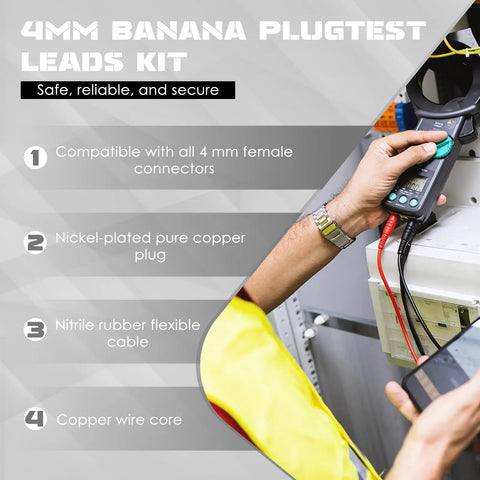 Six Piece Multimeter Test Leads Kit With 4Mm Banana Plug Leads Insulated Alligator Clips Back Probes And Piercing Probes For Auto Diagnostics Built Tough For Quick Electrical Testing with user testing a circuit.