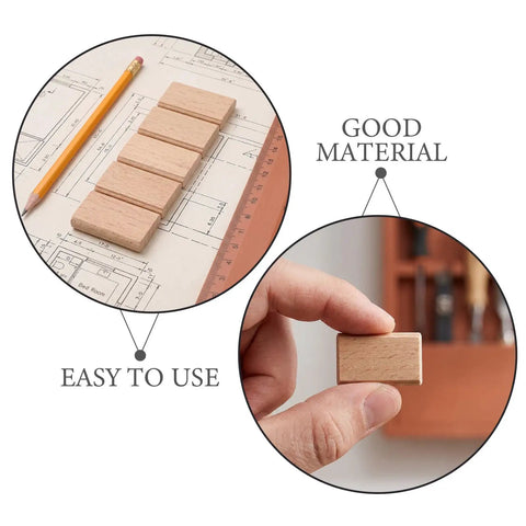 Wood Biscuit Alternative Tenons For Cabinet Making, Pro Grade Joinery Kit, 100 Pcs Brown Solid Wood Connectors For Easy, Accurate Fit And Smooth Installation In Furniture Assembly, shown with ruler and hand