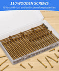Heavy-Duty Outdoor Wood Deck Screw Kit With Bronze Epoxy Coated Rust Resistance, T25 Star Drive Bit Included, 110-Piece Assorted Set